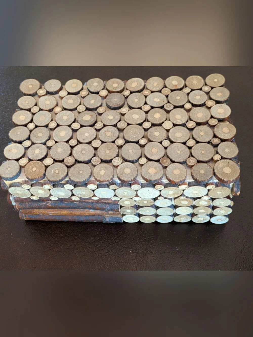 Vintage Log Slice Storage Box